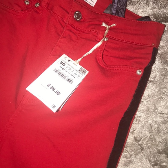 Zara Red Skinny Jeans - Picture 2 of 3